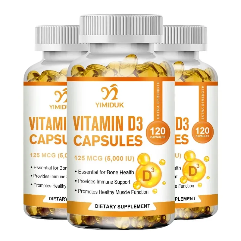 Vitamin D3 5000 IU 125 Mcg Vitamin D3 Capsules Healthy Muscle Function Helps Support Immune Health Strong Bones and Teeth — image 8