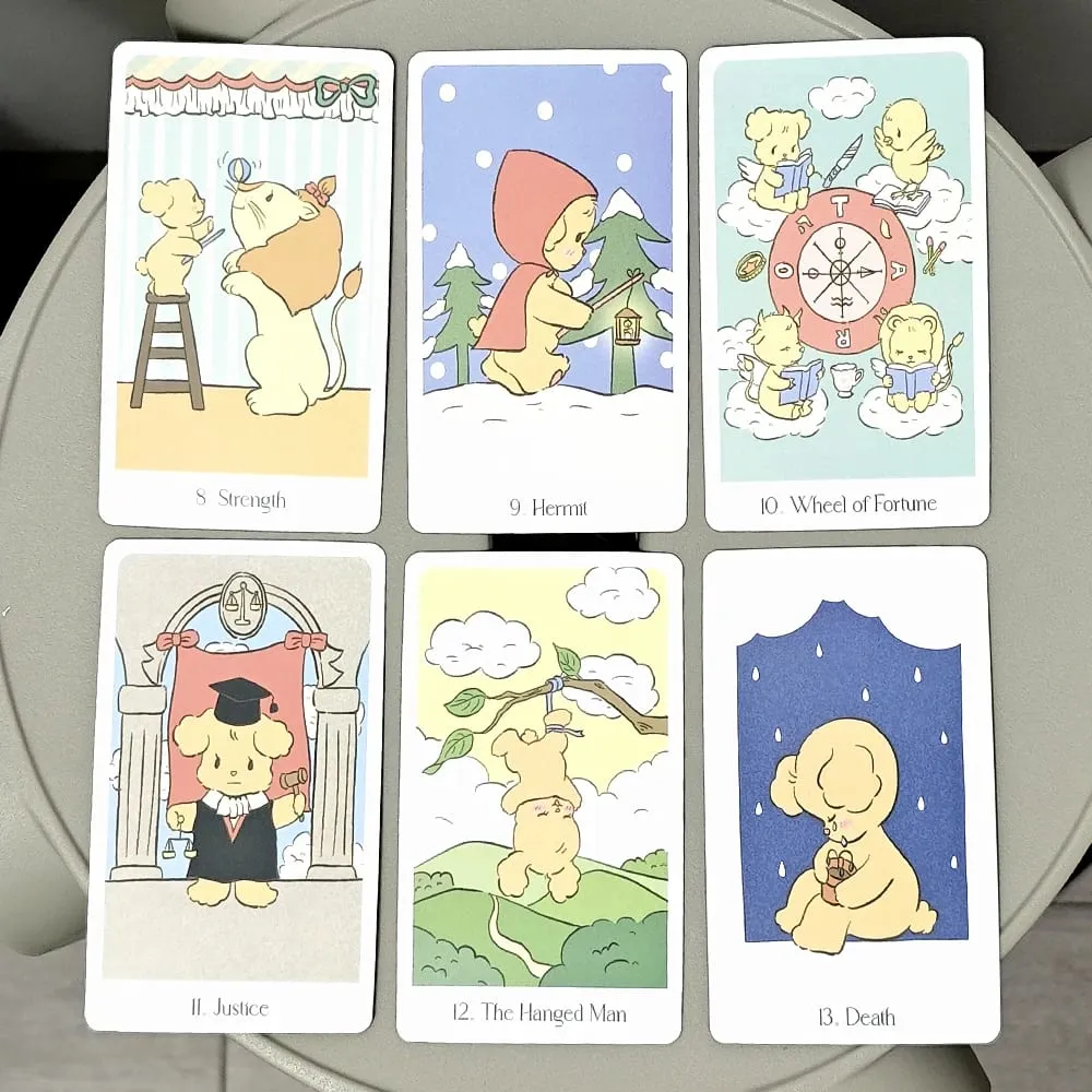 78 db Kawaii Tarot kártya 10,3*6 cm-es Chouchou Tarot Pakli