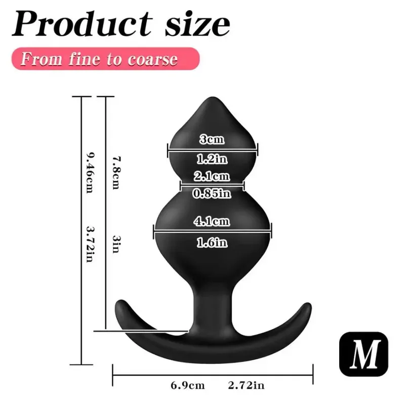 Anal Plug with Steel Balls Butt Plug Anal Beads Fetish Men Prostate Massager Sex Toys for Women Men Anal Dilator — image 8