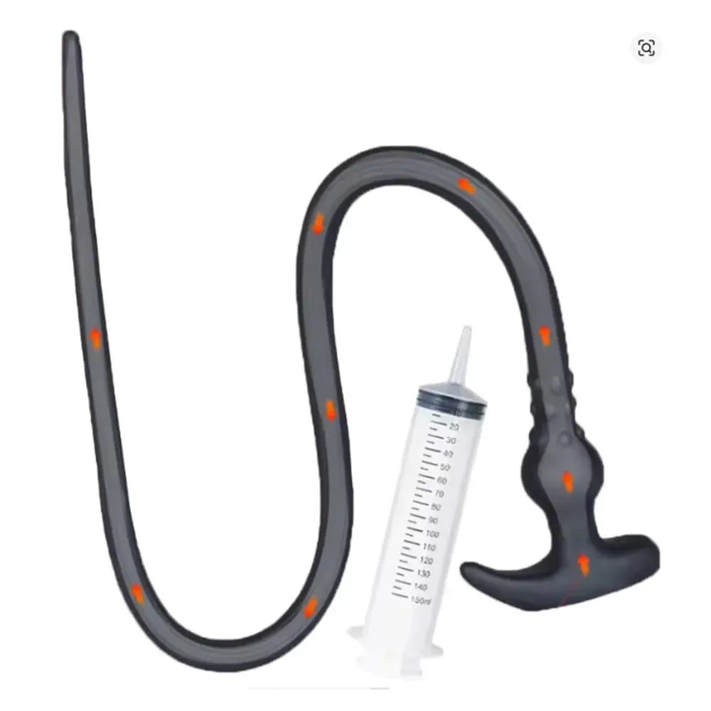 Super Long Anal Plug Whip Silicone Wearable Butt Plug Hollow Enema Vaginal Cleaning Dildos Mas Malalim 18+ Pang-adultong Mga Laruan sa Pagtatalik para sa Mag-asawa
