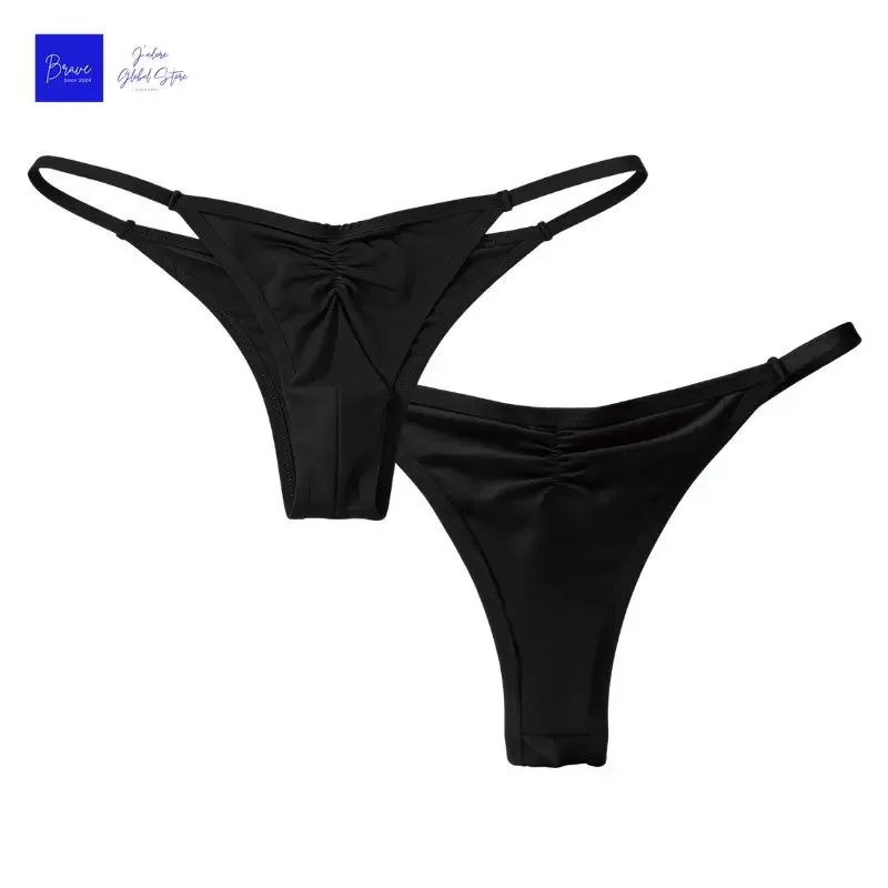 US Size Men's Ice Silk Thongs Briefs Sexy Low-Rise G-String Breathable Seamless T-Back Sports Fitness Underwear Plus Size — image 9