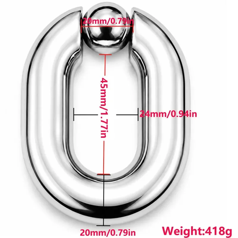 Male Heavy Duty BDSM Stainless steel Ball Scrotum Stretcher metal penis bondage Cock Ring Delay ejaculation male new Sex Toy men — image 9