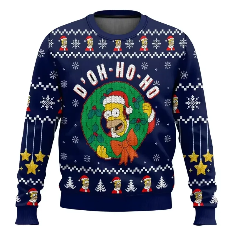outono e inverno de volta ao futures suéteres feios de Natal, camisas de anime de desenho animato per homens e mulheres, roupas