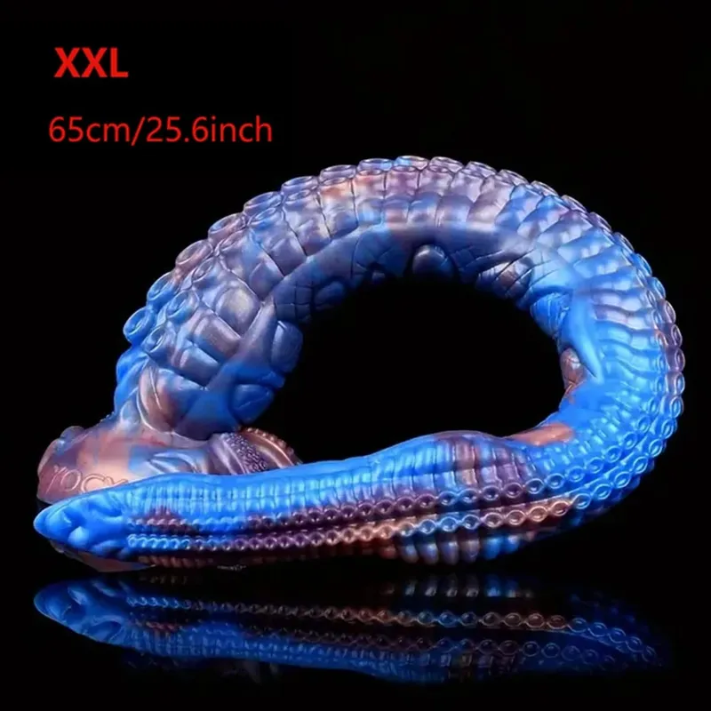 65cm Long Butt Plug With Suction Cup S M L XL XXL Fantasy Octopus Leg Dildo Anal Beads 5 Sizes Sex Toys For Women Man
