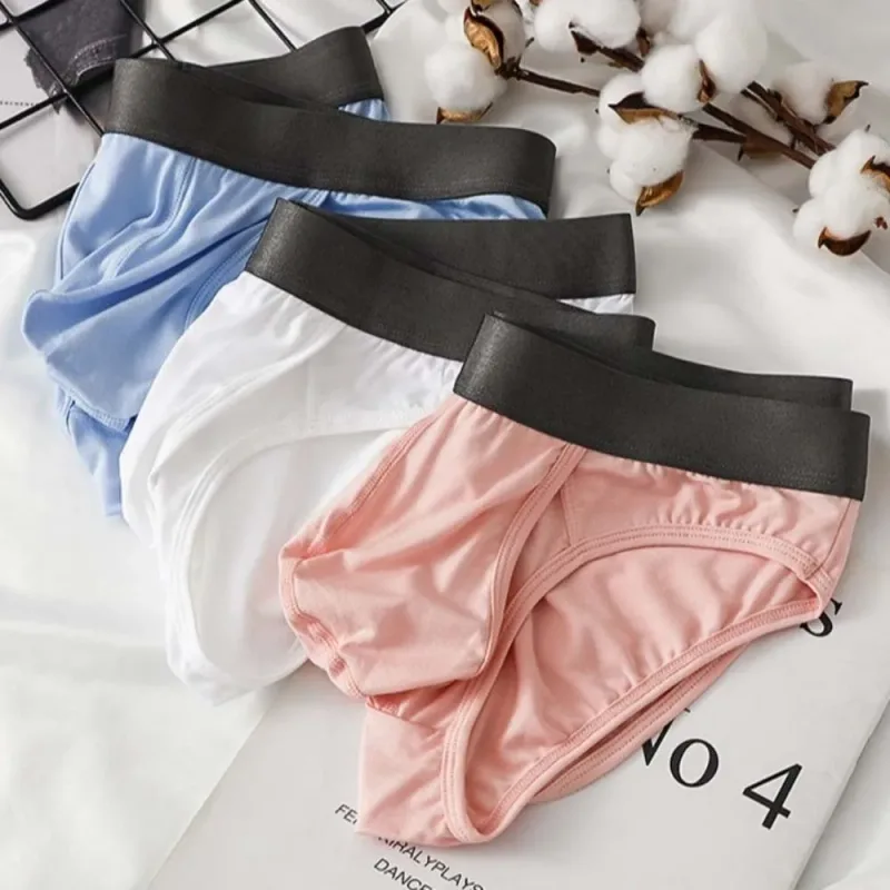 Bamboo Fiber Summer Thin Briefs Men Thin Underpants Splicing Men Front Opening Panties Breathable Lingerie Seamless Underwear — image 19