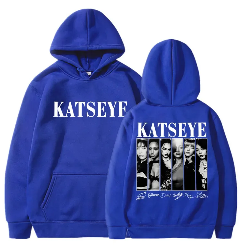 Hoodie Gambar Kpop Katseye Terbatas Vintage Pria Wanita Trendi Y2k Kaus Hoody Bulu Domba Pakaian Olahraga Ukuran Besar Hadiah Penggemar Jalanan