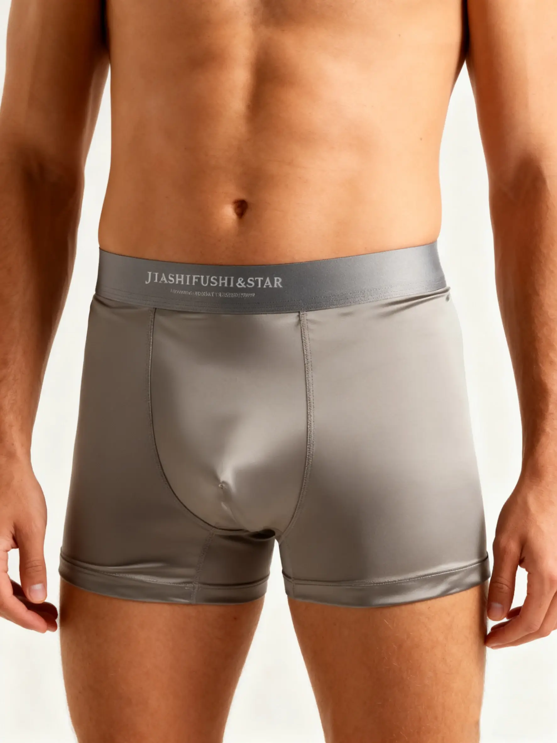4 Pcs/Lot Breathable Men's Fiber Boxing Briefs, Comfortable Breathable Underwear, Medium Stretch Knit Fabric, Solid Color