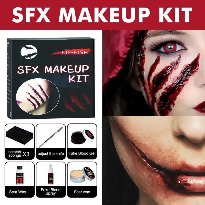 Halloween Face Painting Set Τσάντα μακιγιάζ Ειδικά εφέ Halloween Horror Cosplay Skin Wax Plasma Scar Painting Εργαλεία μακιγιάζ — image 2