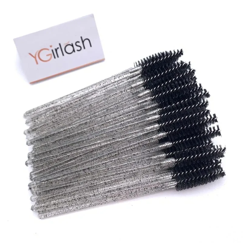 YGirlash 50Pcs Lash Swans Crystal Eyelash Applicator Μίας χρήσης Διαμαντένια λαβή Nylon Mascara Wands Brush Cosmetic Tools — image 8