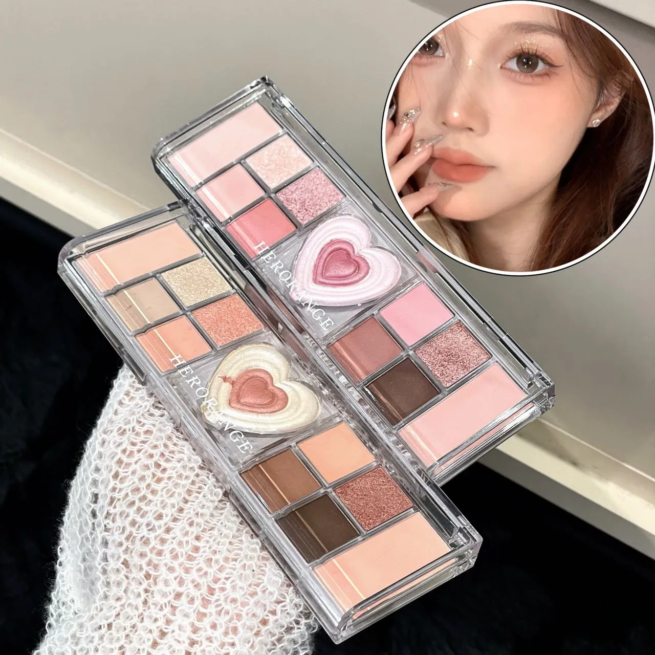 12-Color Tea Apricot Eye Makeup Palette Low Saturation Eyeshadow Palette Pearlescent Matte Shimmer Earth Color Eye Shadow Beauty