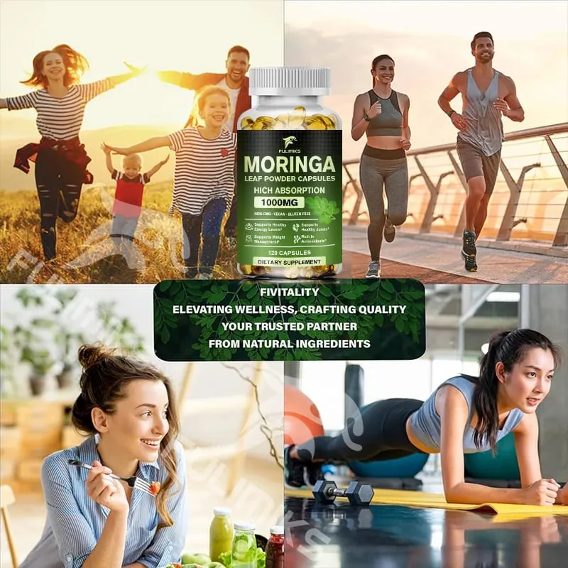 High Absorption Moringa Oleifera 1000mg Capsules Supports Immune Metabolism Skin Care & Healthy Weight Management
