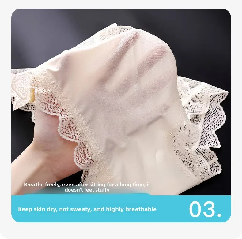 Men Sexy Luxury Ice Silk Briefs Scalloped Floral Lace Splicing 3D Contour Pouch Ultra Thin High Elastic Nightwear Underwear — image 2
