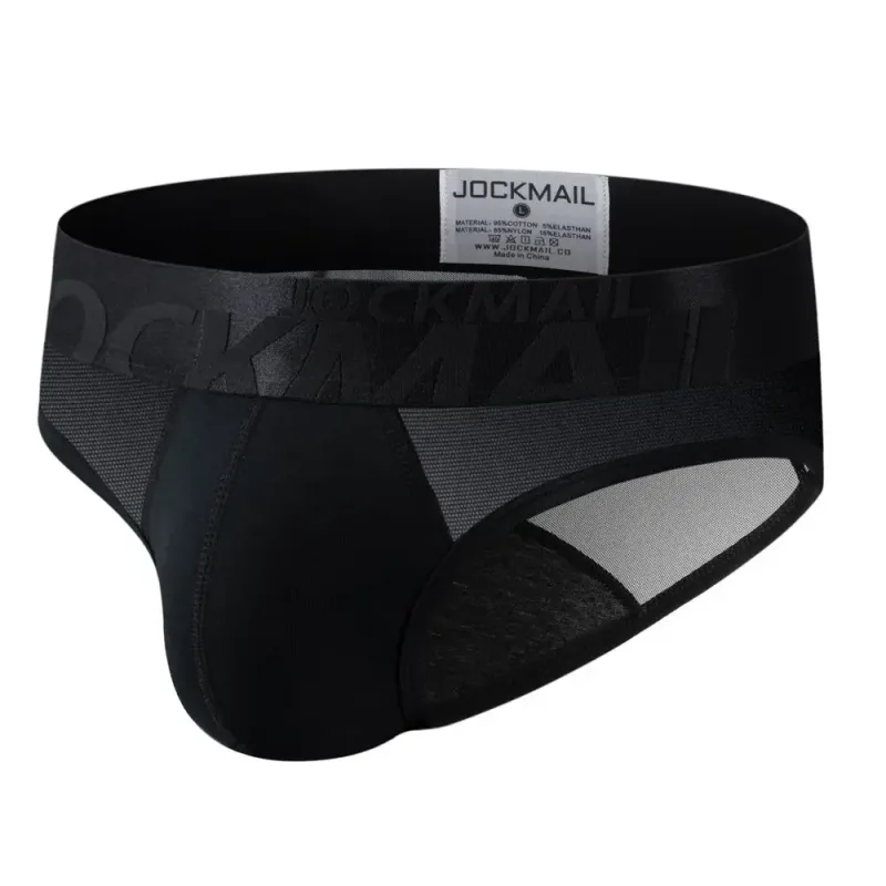 Jockmail กางเกงในชายเซ็กซี่ชุดชั้นในชายผ้าฝ้าย Low Rise Underpant เส้นด้ายสุทธิลูกไม้, Breathable ฤดูร้อนกางเกงขาสั้น calzoncillos hombre slip