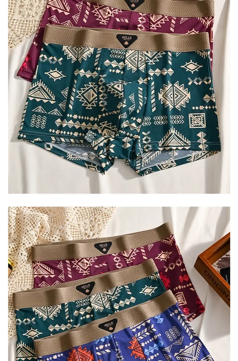 3Pcs Boxer Shorts Men's Underwear Ice Silk Underpants Sexy Panties 3A Antibacterial Breathable Elastic Lingerie Plus Size L-6XL — image 7
