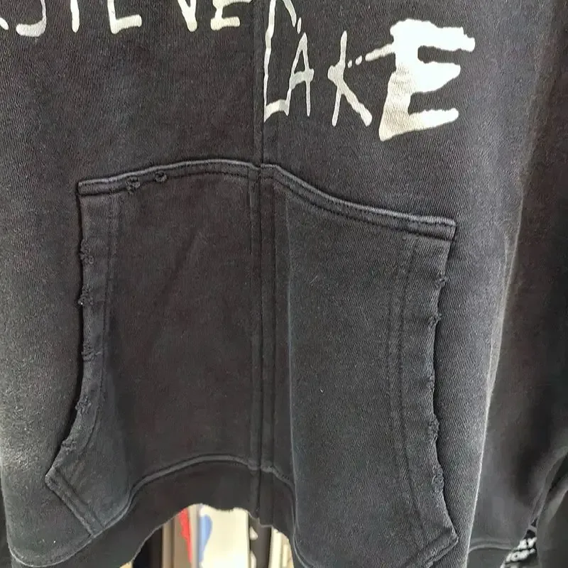 Nouveau surdimensionné PALY sweat à capuche pour homme femme lavé noir endommagé meilleure qualité décontracté Vintage Cardigan Zip sweats — image 42