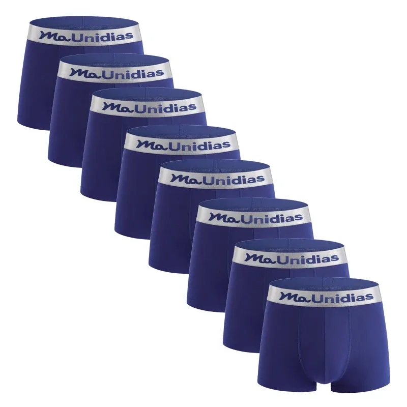 8pcs Bamboo Fiber Boxer Briefs White Men's Panties Letter Waistband Underwear Man Boxers Solid Color Boxershorts Men Underpants
