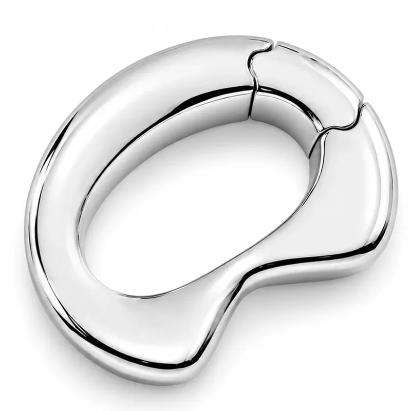 Stainless steel penis lock bondage cock Ring Heavy Duty male metal Ball Stretcher Scrotum Delay ejaculation BDSM Sex Toy for men — image 4