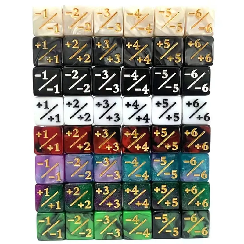 10 τεμ 16 χιλιοστών 6 Πλαϊνοί μετρητές ζαριών +1/-1 Ζάρια Παιδικά παιχνίδια μέτρησης ζάρια For Magic The Gathering Card Gaming Token & Loyalty Toys Δώρο — image 6