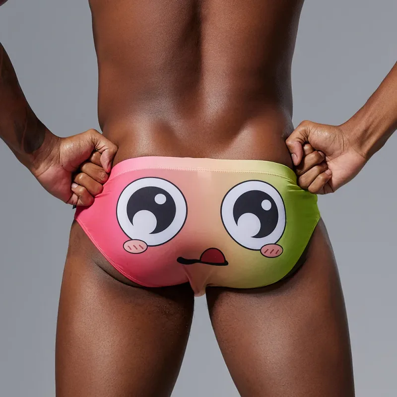Men's Low Waist Briefs Breathable Gradual Cartoon Print Underwear Sexy Triangle Pants for Men — image 8