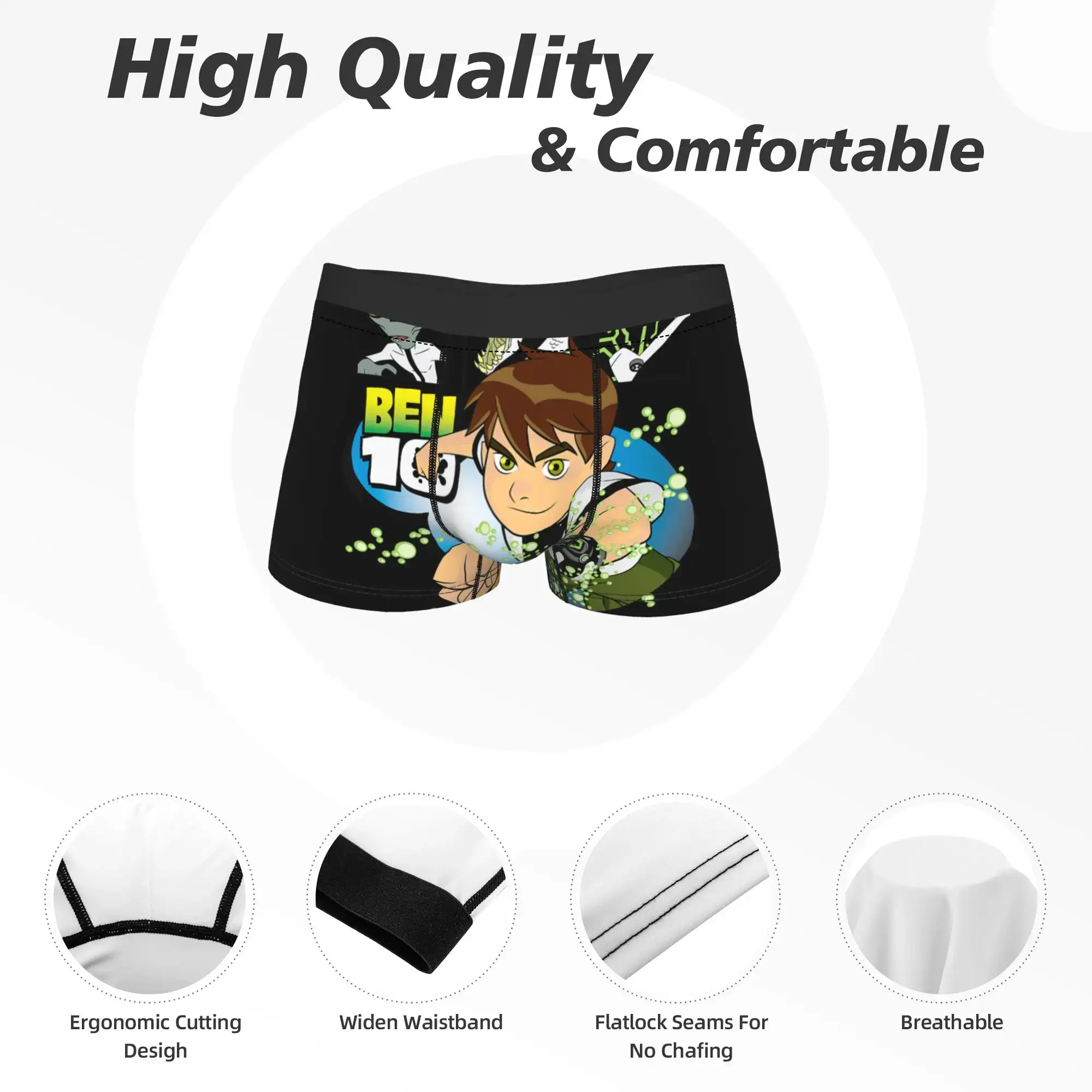 Ben 10 Aliens Underwear Classic Panties Customs Shorts Briefs For Men 3D Pouch Plus Size Trunk — image 5