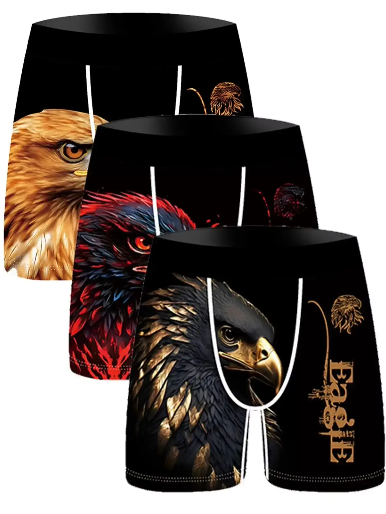 Confezione da 3 boxer da uomo alla moda, biancheria intima da uomo comoda, morbida, alla moda, stampata, casual e versatile 3256813065858825 — image 3