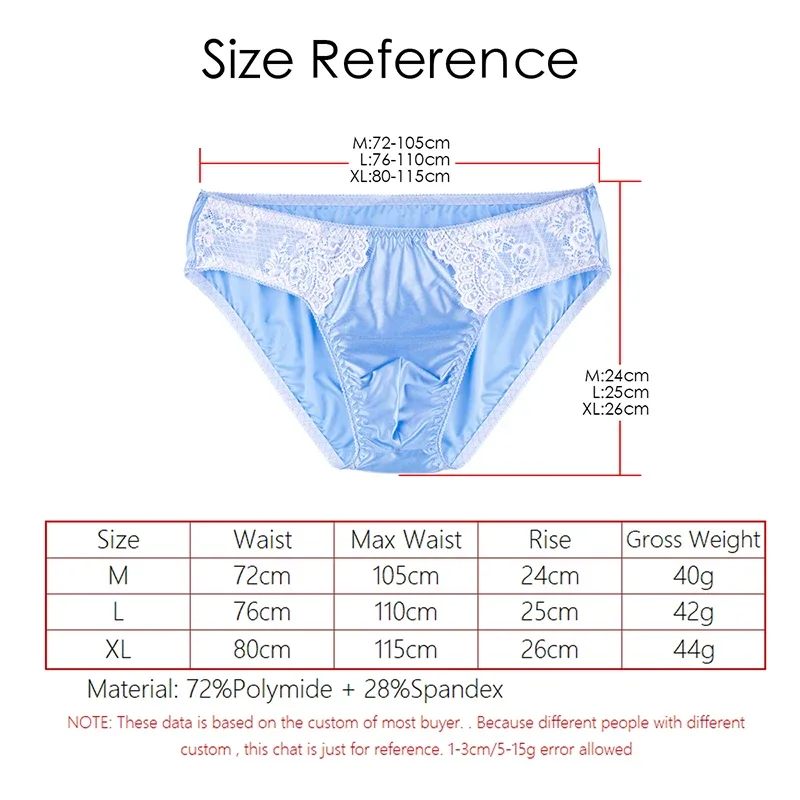 Men's Sexy Briefs Comfortable Healthy Elastic Soft Pouch mid Waist Pure Underwear Men's lace shiny gay underwear