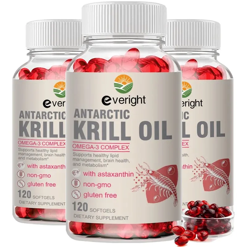 Krill Oil – Phospholipid Omega-3 Complex with Astaxanthin – Supports Lipid Management Metabolism Brain & Heart Health EPA/DHA — image 2