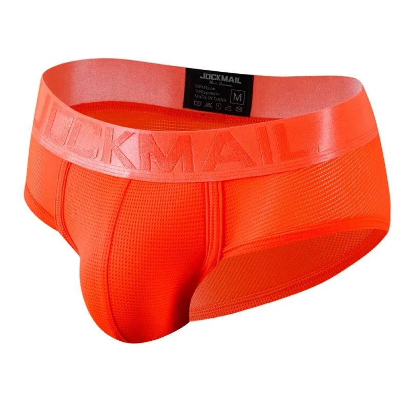 Jockmail Mens Underwear Briefs Mesh Breathable Sports Fitness Shorts Solid Color Sexy Low-rise Lingeries for Extreme Panties — image 14