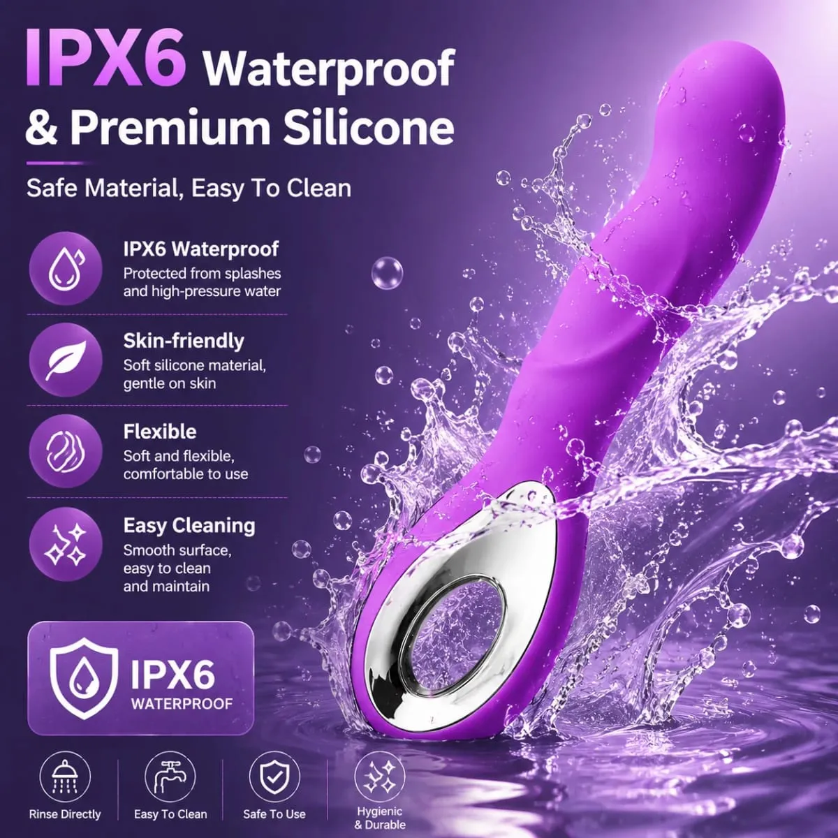 10 Speed G Spot Vibrator AV Magic Wand Massager Dildo Vibrators Dual Clitoris Stimulator Vaginal Massager Sex Toys for Woman 18+