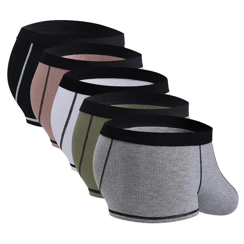 Men's Large Scrotal Pouch Underwear Stretch Solid Low Rise Boxer Shorts Breathable U Bugle Pouch Underpant Comfortable Trunk — image 4