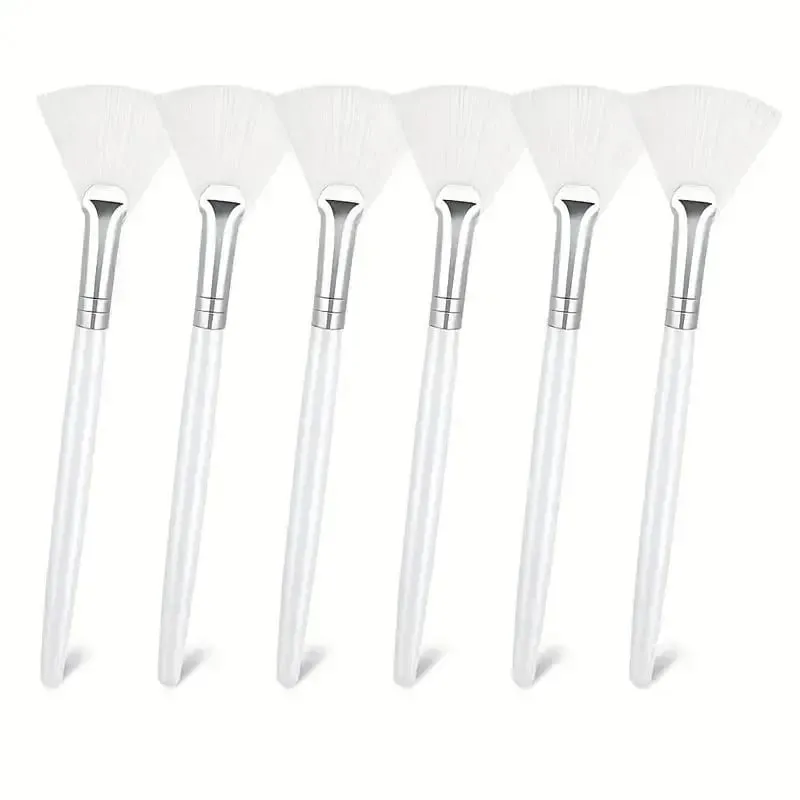 3/6/12pcs Practical Facial Brushes Fan Shape Brush Flat Head Face Mask Applicator Soft Portable Mask Brushes Cosmetic Tools