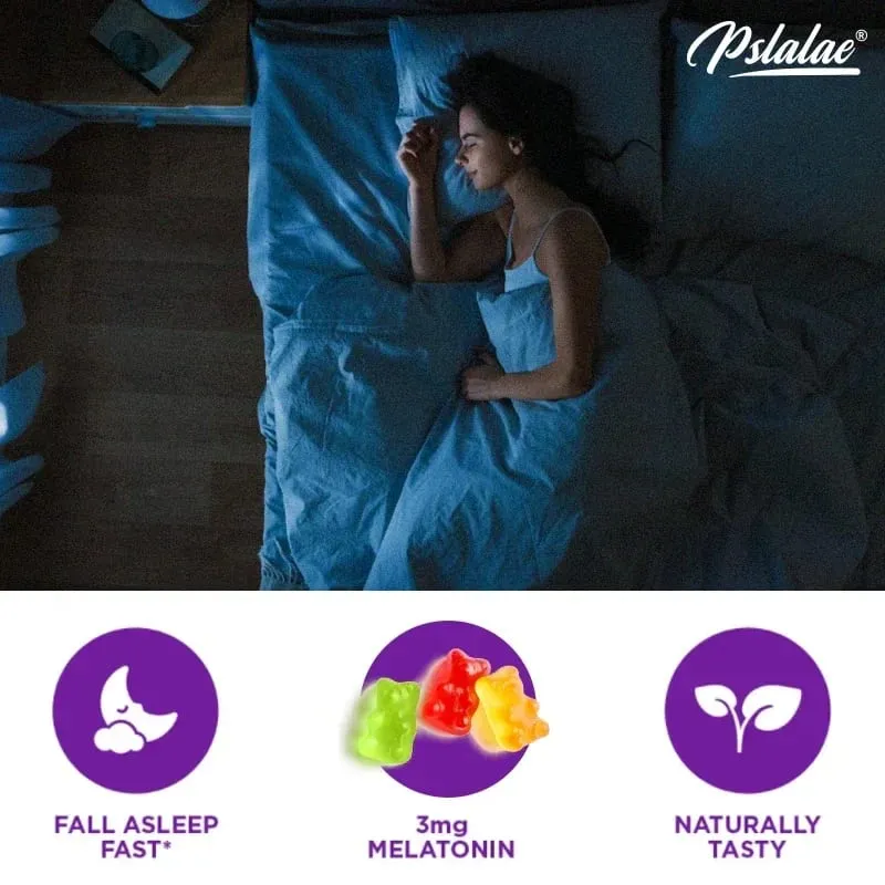 Melatonin Gummies Anxiety Stress Relief Help Sleep Save Insomnia Body Clock Adjustment for Adult
