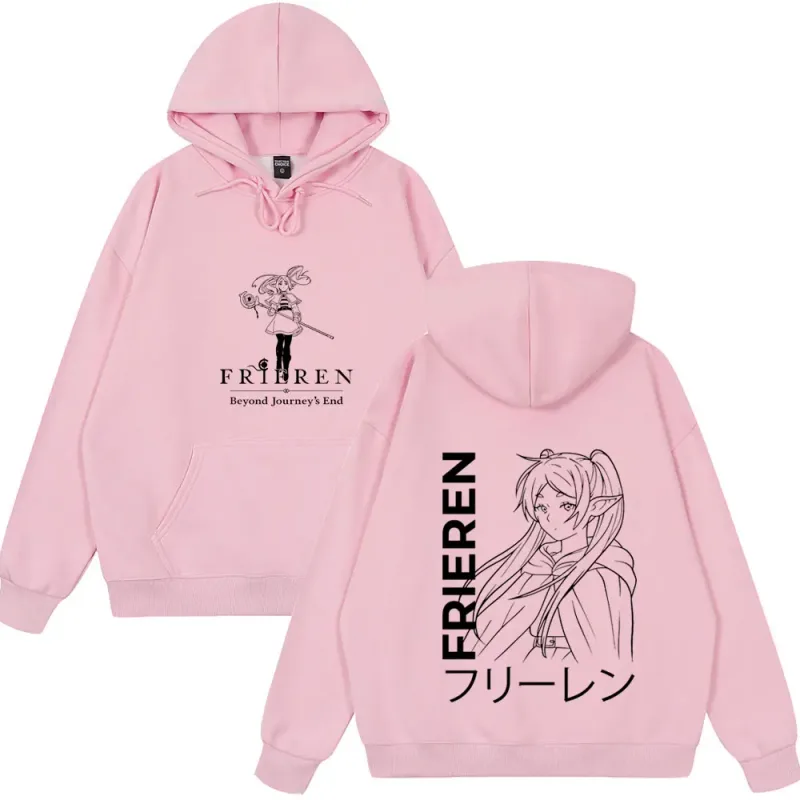 Anime Frieren: au-delà de la fin du voyage sweat à capuche pour hommes femmes vêtements mode Harajuku hauts Style de Couple porte des vêtements polaires d'hiver — image 6