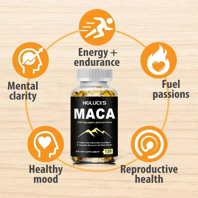 Βιολογικές κάψουλες Maca Root 2100mg με Μαύρο Πιπέρι Υποστηρίζει Ενεργειακή Αντοχή Διάθεση Αναπαραγωγική Υγεία & Ζωτικότητα — image 5