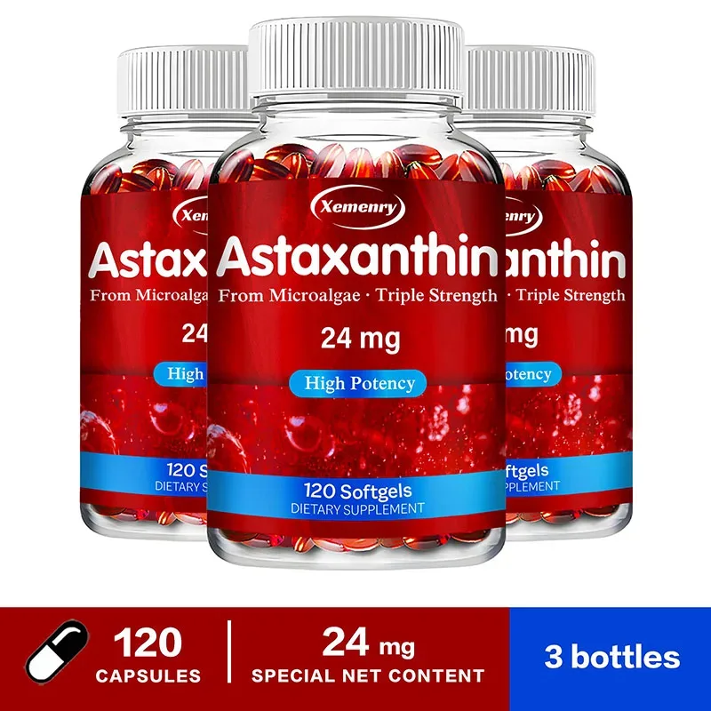 Astaxanthin Capsules Promotes Cardiovascular Health Accelerates Metabolism Antioxidant Supplement Skin Healty