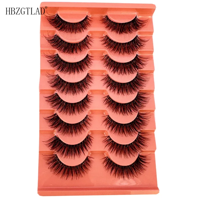 7/8PairsCat Eye Eyelashes manga Lashes 3D Clear Band Lashes naturalHalf Lashes End Eye Eyelonged Mink Eyelashes Αφράτες βλεφαρίδες — image 23