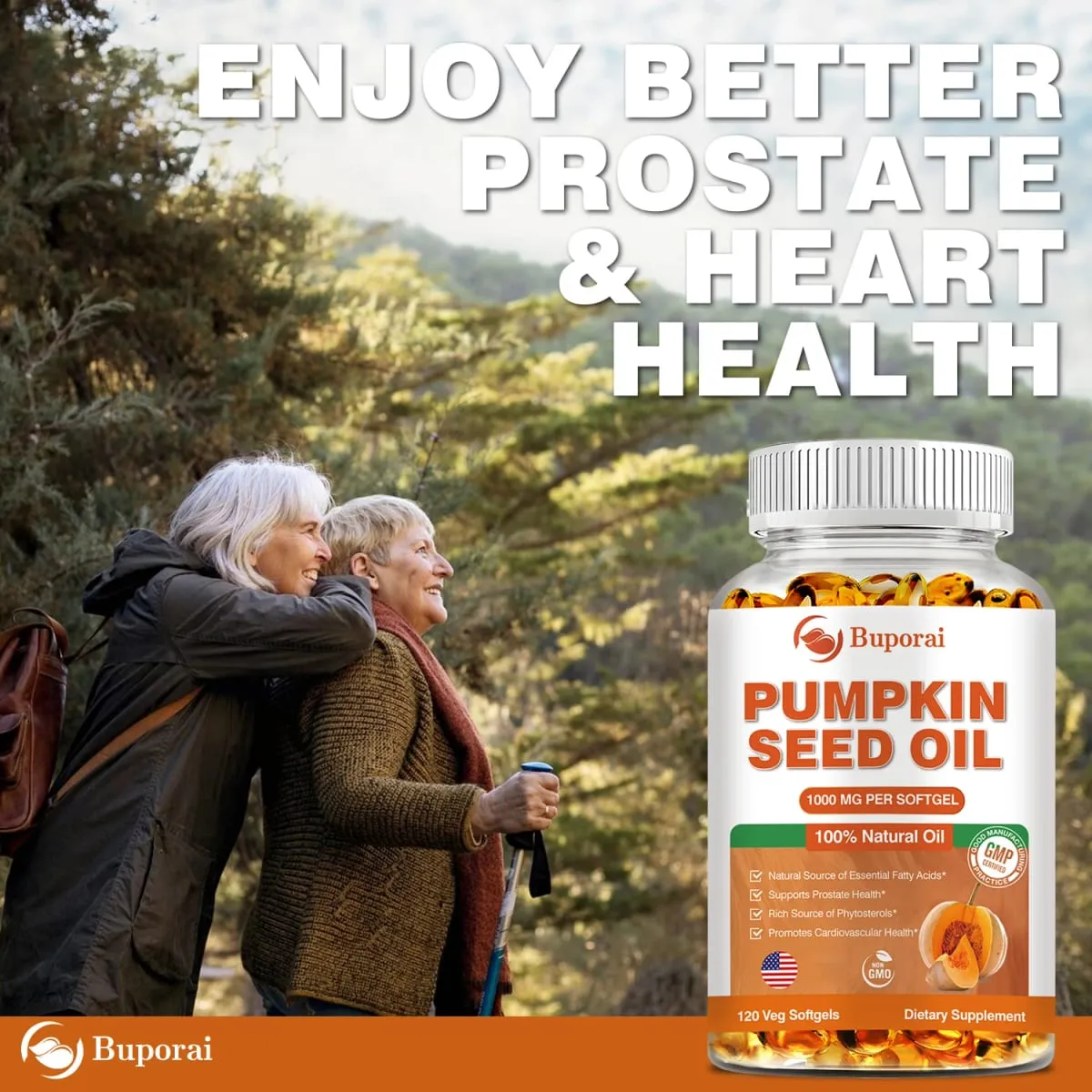 Pumpkin Seed Oil - Promotes Hair Growth Urinary Tract and Prostate Health Cardiovascular Support