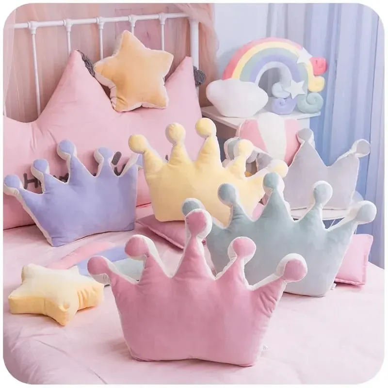 Μαλακό μαξιλάρι Princess Crown Γεμισμένο Μαξιλάρι ύπνου για κορίτσι Διακόσμηση καναπέ δωματίου Rainbow Cloud Star celebrity Studio Cushion Δώρο για εκείνη — image 2