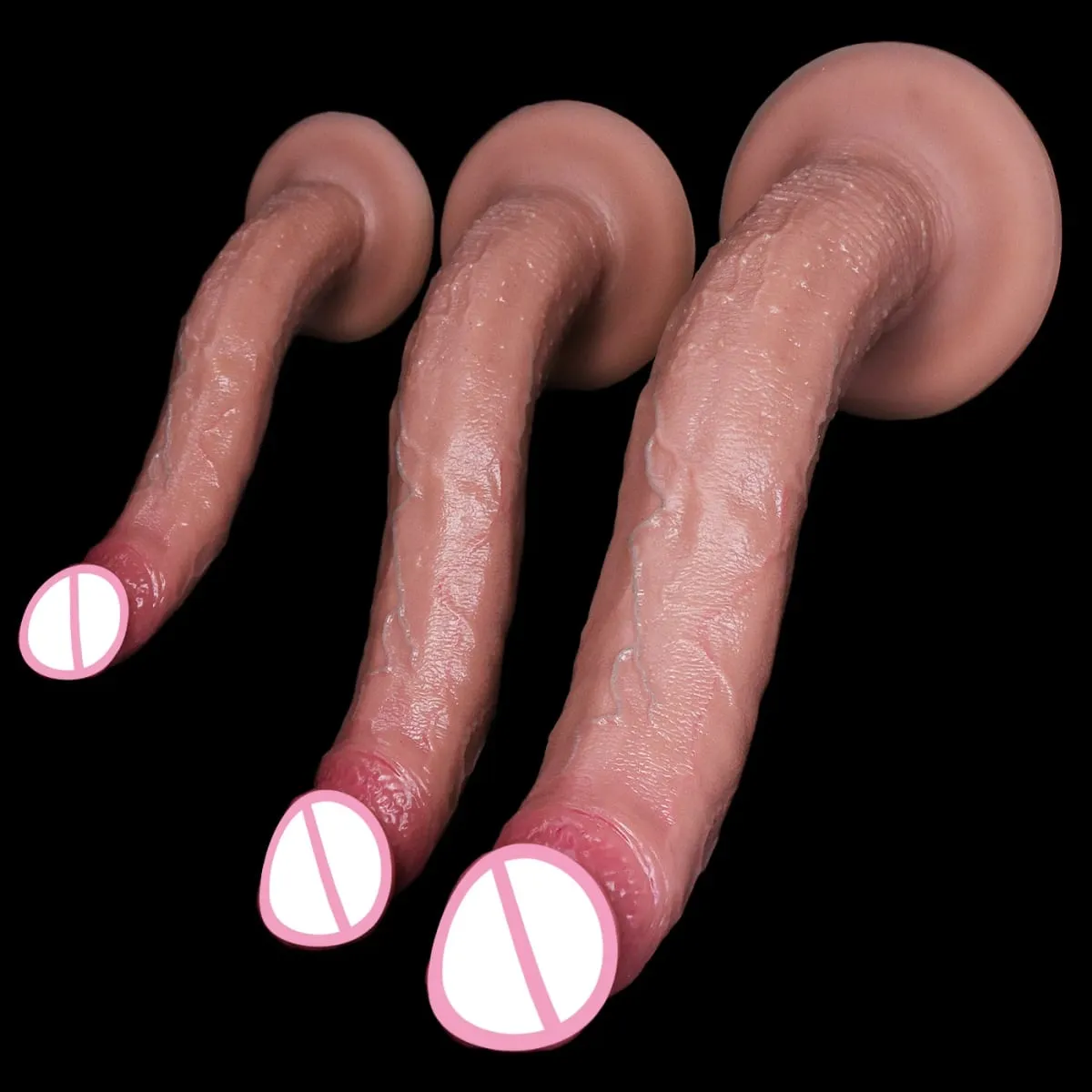 Ρεαλιστικό μακρύ μαλακό πισινό βύσμα Dildo 3 μεγεθών Ψεύτικο δέρμα πέους Αίσθηση σιλικόνης κόκορας Γυναίκα Άνδρας Αυνανισμός Βεντούζα Παιχνίδια πρωκτικού σεξ — image 2