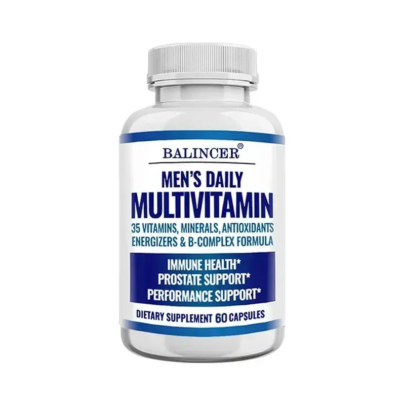 Men's Multivitamin - Contains vitamins B12 B6 zinc and selenium to support coordination heart immunity and prostate health