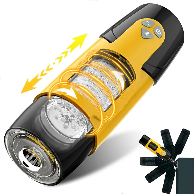 Automatic Male Masturbator Telescopic Rotation Masturbation with Suction Cup for Men Simulation Blowjob Piston Sex Toy for Men