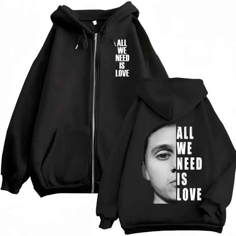 Canserbero Alles wat we nodig hebben is liefde Muerte Vida Merch Rits Hoodie Herenmode Hip Hop Zip Up Sweatshirts Casual Fleece Truien — image 17