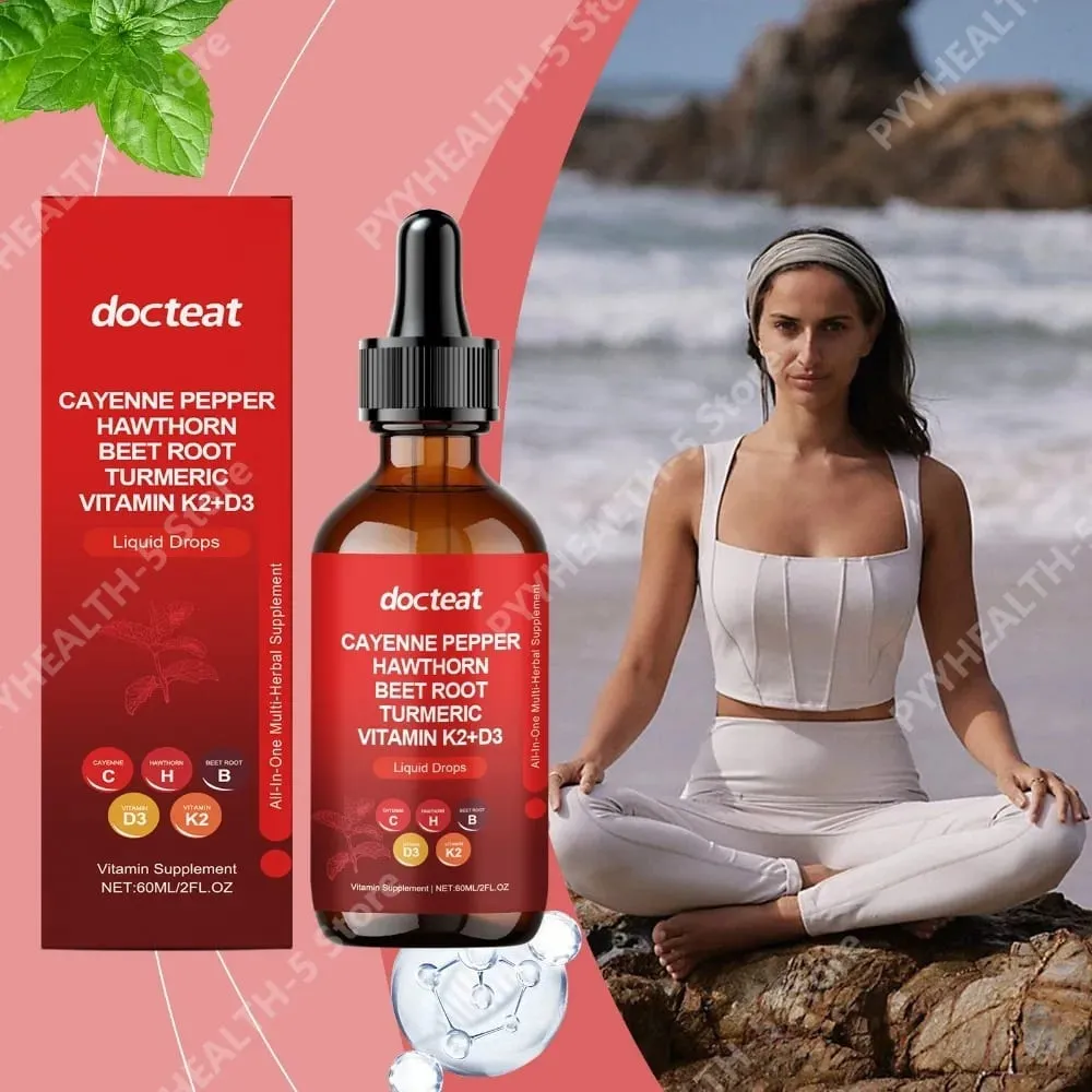 Docteat Vitamin Drops K2 + D3 Υγρό συμπλήρωμα με πιπέρι καγιέν και κράταιγος βοηθά στη διατήρηση της καλής υγείας 60 ML — image 2