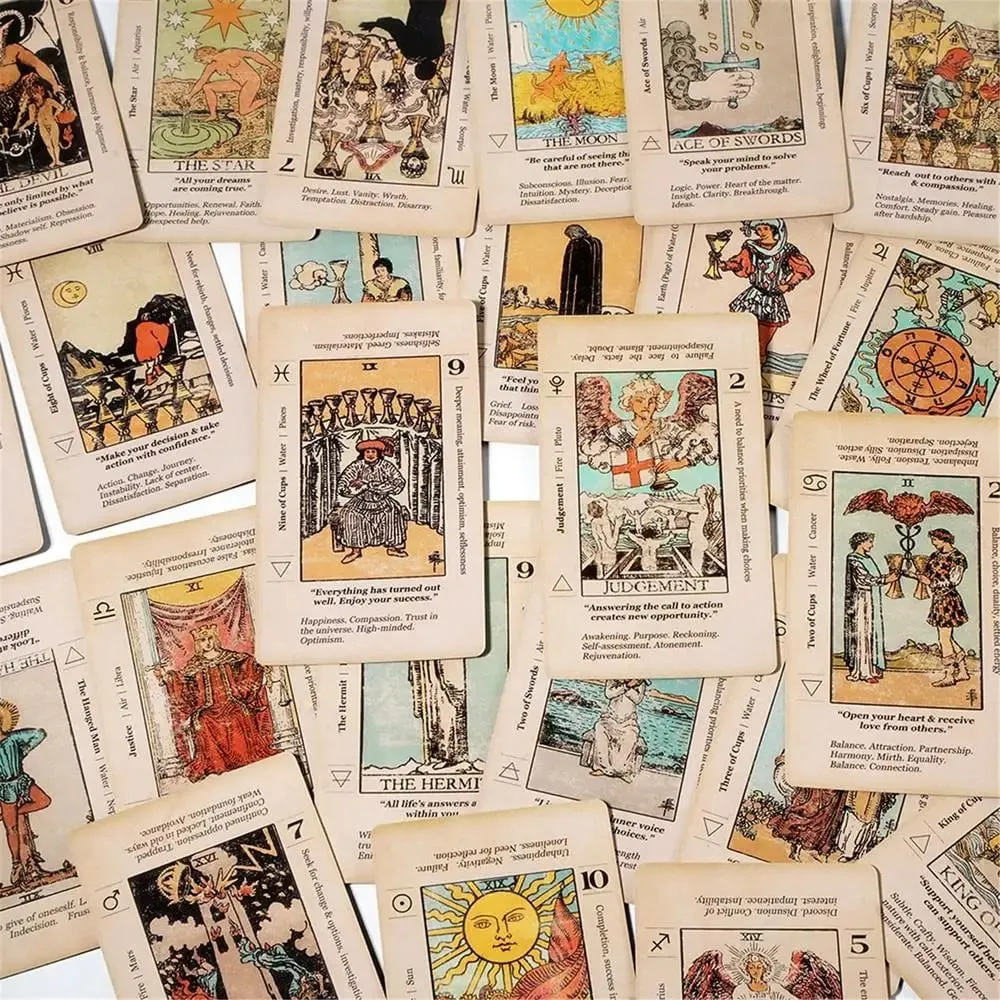 Tarot kártya jelentéssel Kezdő Tarot Kulcsszó Antikolt Tarot Pakli Tanuld meg a Tarot 78 kártya megfordítva
