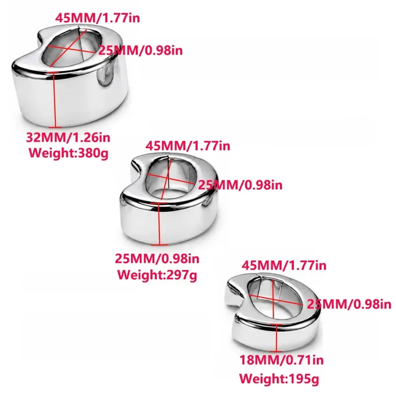 Stainless steel penis lock bondage cock Ring Heavy Duty male metal Ball Stretcher Scrotum Delay ejaculation BDSM Sex Toy for men — image 6