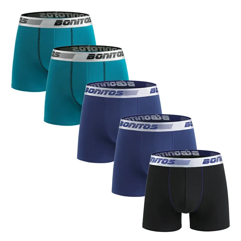 5pcs Men's Underpants Cotton Boxer Briefs Classic Men Panties BONITOS Letter Elastic Waistband Boxers Underwear For Man Shorts — image 11