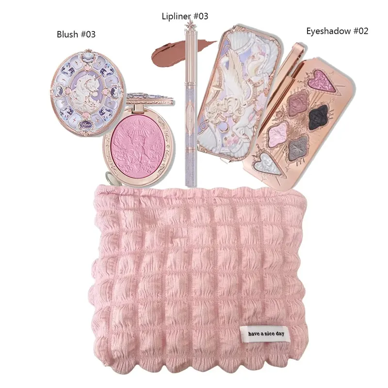 Flower Knows Makeup Full Set Moonlit Mermaid Eye Shadow Palette Matte Blush and Lipgloss Flowerknows Kit Τσάντα μακιγιάζ για γυναίκες