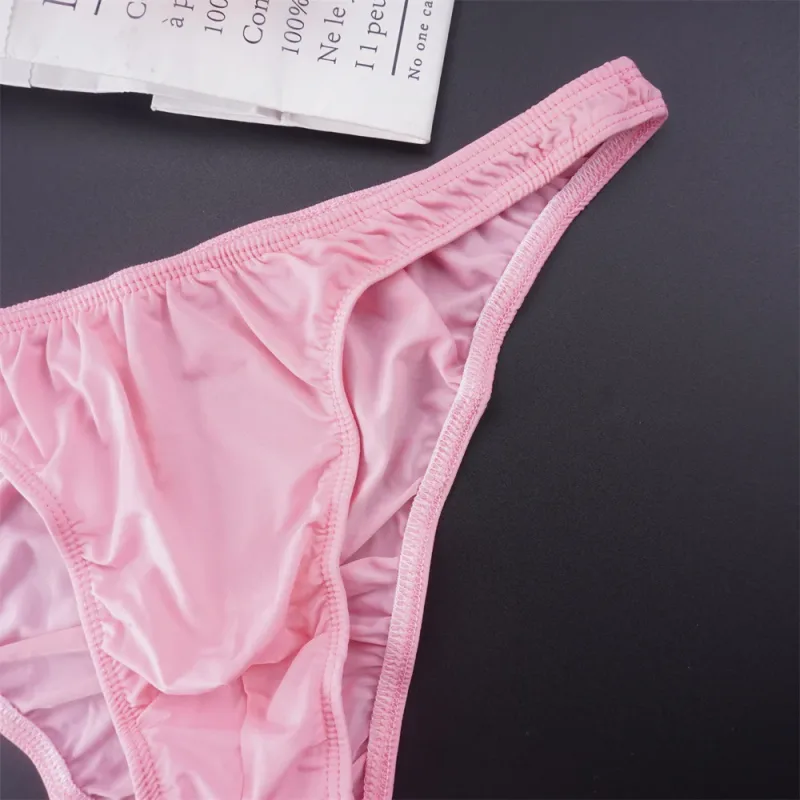 Man Solid Color Ice Silk Seamless Briefs Low Waist U Convex Male Panties Ultra-thin Underwear Elastic Quick Dry Breath Panty — image 17