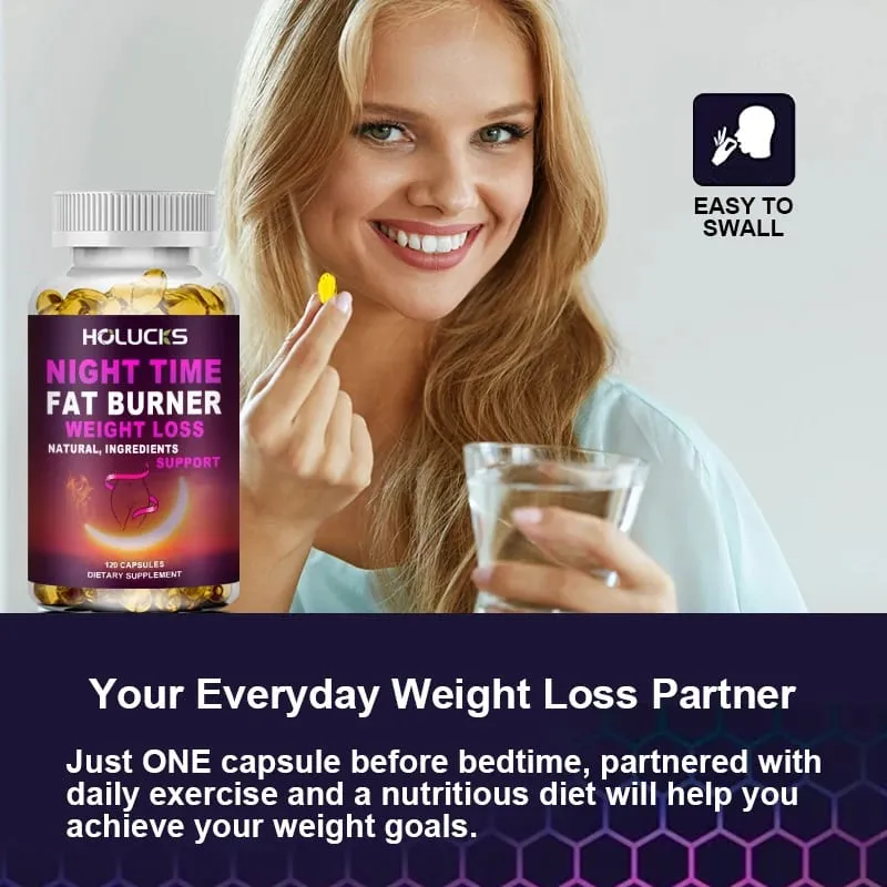 Night Time Weight Loss Capsules - Advanced Weight Loss Supplement - Fat Burners - Belly Fat Burner - Appetite Suppressant