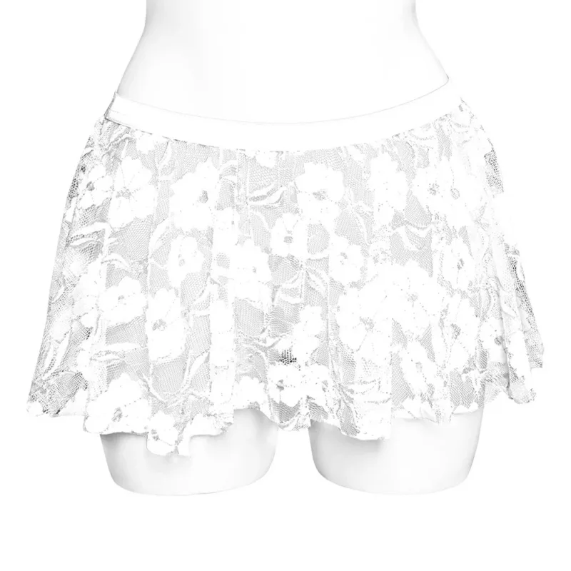 Men Solid Lace Skirt Mesh See Through For Lingerie Low For Rise Pleated Skirts See Through Bodycon Bottom For Party Evening